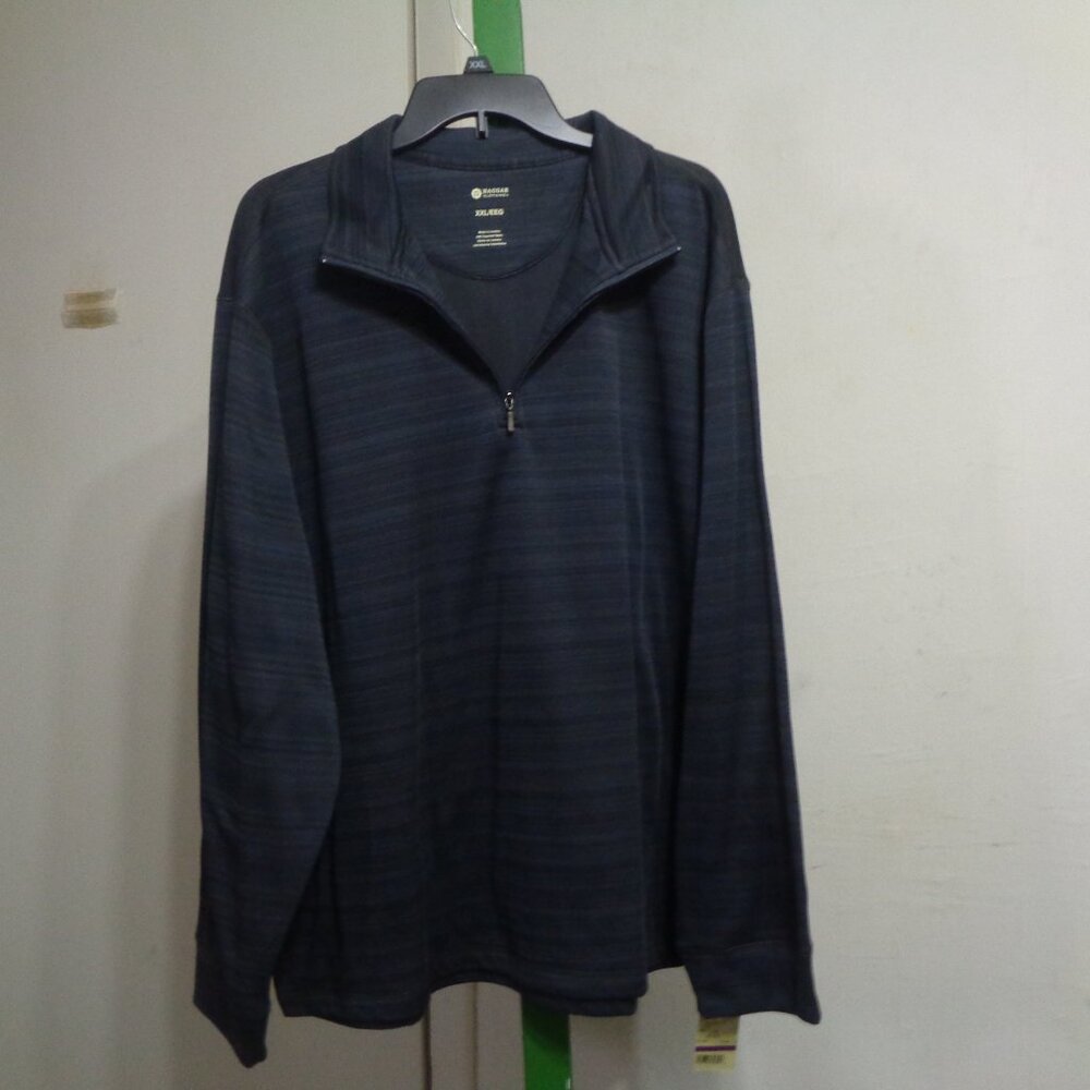 XXL Haggar Men's 1/4 Zip Navy Blue Pullover Sweatshirt
